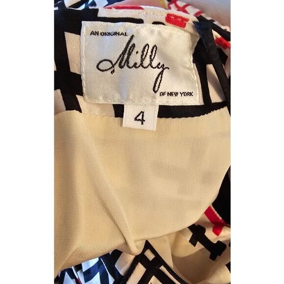 Milly Heidi Silk Red/Black Sundress Size 4 - Picture 9 of 10